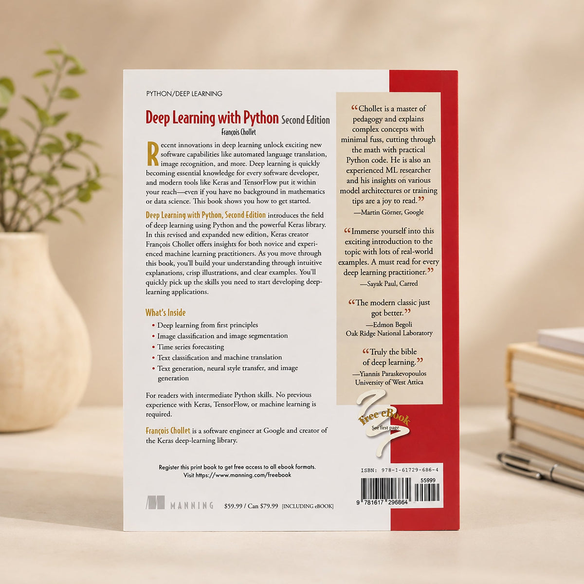 Back cover of Deep Learning with Python 2nd Edition, Manning paperback by François Chollet